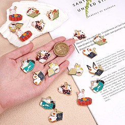 24 stücke emaille katze charme anhänger niedliche legierung emaille tier charme katze anhänger gemischte form für schmuck halskette armband ohrring machen handwerk&nbsp;JX341A