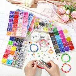 DIY-Sets zur Herstellung handgefertigter Armbänder aus Polymer-Ton und Glasperlen&nbsp;DIY-YW0011-15