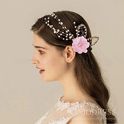 30 Stück Blumenornament-Zubehör aus Polyester und Kunststoff mit Kunstperlen und Strass&nbsp;DIY-SP0006-06D