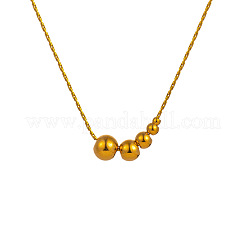 Collane con pendente rotondo a perline di diverse dimensioni in acciaio inossidabile 304 per donna&nbsp;WG0AAA5-01