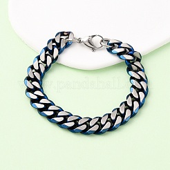 304 Edelstahl Cuban Link Kettenarmbänder für Männer und Frauen&nbsp;BJEW-C124-04B-01