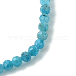 3 mm natürliche Apatit-Stretch-Armbänder mit facettierten runden Perlen für Damen&nbsp;BJEW-JB10842-03