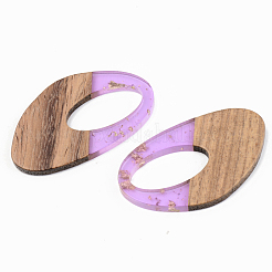 Pendentifs en résine transparente et bois de noyer&nbsp;RESI-S389-002A-B