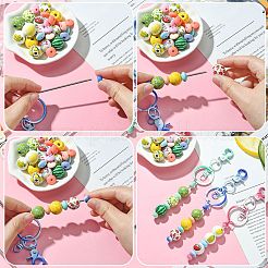 Porte-clés en alliage de perles&nbsp;KEYC-CJ0001-10