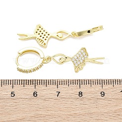 Orecchini a cerchio in ottone con zirconi cubici chiari micro pavè&nbsp;EJEW-F362-15G