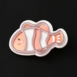Haarspangen aus Alligator-Acryl mit Meeresmotiv&nbsp;OHAR-A009-01H