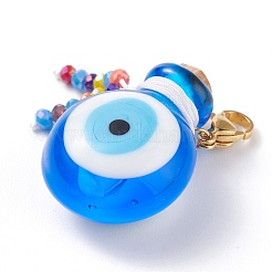 Decorazioni fatte a mano del pendente della bottiglia di profumo del malocchio del lampwork&nbsp;HJEW-JM00615