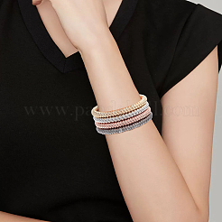 8 Stück 4 Farben Stahldraht-Wickelkette Stretch-Armbänder-Set&nbsp;BJEW-BC0001-21