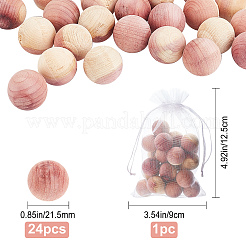 24 perlina rotonda in legno di cedro&nbsp;WOOD-GF0001-66