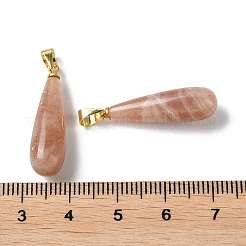 Tropfenanhänger aus natürlichem Sonnenstein&nbsp;G-Q005-03G-04