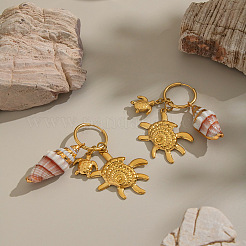Muschelform aus Messing mit Schildkröten-Creolen&nbsp;RM6529