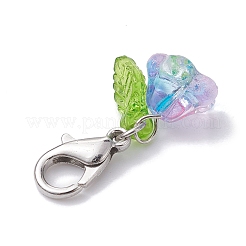 6 pezzo di decorazioni pendenti in acrilico con fiori e foglie&nbsp;HJEW-JM01364-02
