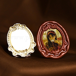 Cornice per foto in rilievo 3d testa di sigillo in ottone con sigillo di cera, per scrapbooking carte buste inviti di nozze regalo, modello ovale, 33.5x27.5x14.5mm, Foro: 7.5 mm