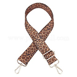 Bretelles de sac à motif léopard en polyester, fermoirs alliage pivotantes, accessoires de remplacement de sac, or clair, Sienna, 77.5~138.5x3.8x0.15 cm