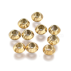 Ion Plating(IP) 304 Stainless Steel Spacer Beads, Rondelle, Golden, 4x2mm, Hole: 1.4mm