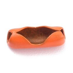 Латунные соединения шаровой цепи, оранжево-красный, 10x3.5~4 мм, отверстие : 3 мм