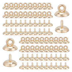 Sunnyclue 1 boîte de 200 bouchons de perles en argent de 10 mm avec boucle et fermoir rond pendants pour la fabrication de bijoux, colliers, boucles d'oreilles, bracelets pour adultes, boules de verre artisanales