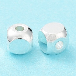 Perles en 201 acier inoxydable, cube, couleur d'argent, 5x5x5mm, Trou: 1.6mm
