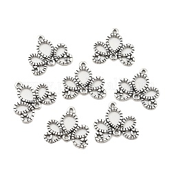 Tibetan Style Alloy Links Connectors, Cadmium Free & Nickel Free & Lead Free, Flower, Antique Silver, 21x21x1.5mm, Hole: 1mm