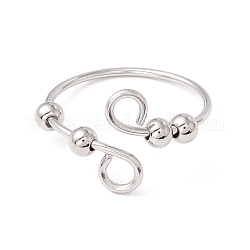304 anello a polsino aperto girevole con perline in acciaio inossidabile, anelli rotanti anti ansia a sfera, colore acciaio inossidabile, misura degli stati uniti 10 1/2 (20.1mm)