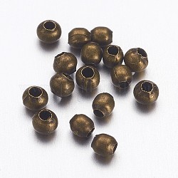 Tibetan Style Messing Spacer Beads, nahtlos, Runde, Antik Bronze, 2.4 mm