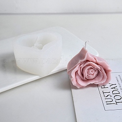 Moldes de silicona DIY, para hacer velas perfumadas, rosa corazon, blanco, 66x69.5x36mm