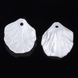 Pendenti di perle imitazione plastica abs, petalo, bianco crema, 20x17x4mm, Foro: 1.8 mm