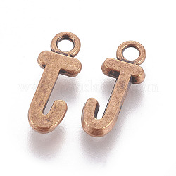 Tibetan Style Pendants, Lead Free, Letter, Red Copper Color, Size: about 16mm long, 6mm wide, 2mm thick, hole: 2mm