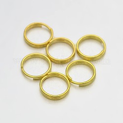 Anelli spezzati in ottone, anelli di salto a doppio anello, oro, 7x0.6mm, circa  6.4mm diametro interno, circa 4760pcs/500g