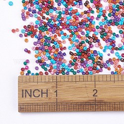 12/0 perle da forno in vetro per vernice, colore misto, 1.5~2x1.5mm, Foro: 0.5~1 mm, circa 3300pcs/50g