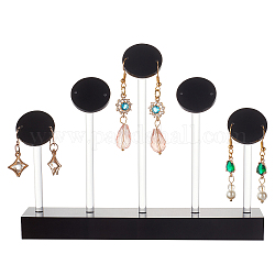Display per orecchini in vetro organico fingerinspire, espositori di gioielli, nero, 150x25x115mm