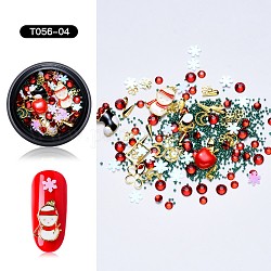Рождественская тема сплав эмаль кабошоны, ногтей декоративные аксессуары, с латунным, смолы и горный хрусталь, разнообразные, разноцветные, 0.7~13x0.7~9x0.3~2.5 мм
