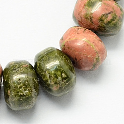Column Shaped Natural Gemstone Unakite Stone Beads Strands, 9x6mm, Hole: 1mm, about 61pcs/strand, 15.7inch