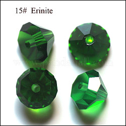 Perles d'imitation cristal autrichien, grade AAA, facette, diamant, verte, 7x5mm, Trou: 0.9~1mm