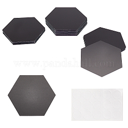 Acrylic Hexagon Mirror Wall Decor, with Adhesive Tape, for Wall Ornament Bedroom Living Room Decoration, Black, 82.5x95x0.7mm, 12pcs/set