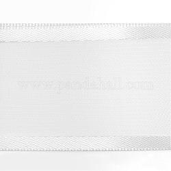 Polyester Organza Ribbon with Satin Edge, White, 1 inch(25mm), about 50yards/roll(45.72m/roll)