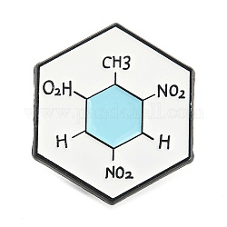 Chemical Molecular Geometry Enamel Pins, Black Alloy Badge for Backpack Clothes, Light Sky Blue, 25x22x1mm