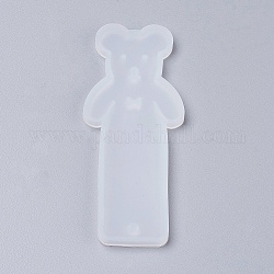 Moldes de marcadores de silicona, moldes de resina, oso, blanco, 93x38x4.5mm, diámetro interior: 89x35 mm