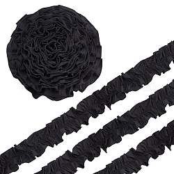 Rüschenbesatz aus Polyester, für Puppenkleidung, Lolita-Kostümzubehör, Schwarz, 80x0.5 mm