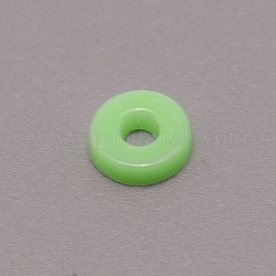 Perline acrilico opaco, rotondo e piatto, lime, 6x1.5mm, Foro: 2 mm, circa 830pcs/scatola