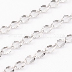 304 Stainless Steel Twisted Chains, Soldered, with Spool, Curb Chains, Stainless Steel Color, Link: 4x2x0.4mm