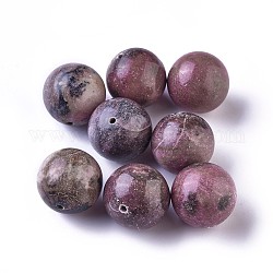Perles naturelles de rhodonite, ronde, 18mm, Trou: 1mm
