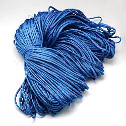 7 âmes intérieures cordes en polyester et spandex, pour la fabrication de bracelets en corde, bleu royal, 4mm, environ 109.36 yards (100m)/paquet, 420~500g / bundle