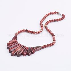 Ожерелья из натуральной красной радуги, с латунной фурнитурой , 18.5 дюйм (47.1 см)