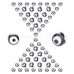 Sunnyclue 60pcs tibetanischer Stil 3-Augen-Dzi-Perlen, natürliche Achat Perle Stränge, Runde, gefärbt und erhitzt, Schwarz, 10 mm, 8 mm, Bohrung: 1 mm