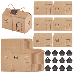 Cajas de almacenamiento de regalos para casas pequeñas de papel kraft, estuche de regalo de dulces para artículos de fiesta, trigo, 11.4x6.5x6 cm