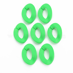 Opaque Spray Painted Acrylic Linking Rings, Fluorescence, Quick Link Connectors, for Curb Chains Making, Unwelded, Twist, Spring Green, 29x20.5x6mm, Inner Diameter: 8x16mm