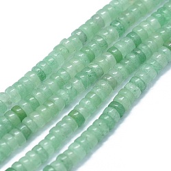 Verde naturale perline avventurina fili, Rotondo piatto / disco, 3.8~4.2x2~4.5mm, Foro: 0.8~1 mm, circa 152~180pcs/filo, 15.1~15.5 pollice (38.5~39.5 cm)