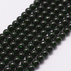 Verde perline Goldstone fili, tondo, 3mm, Foro: 0.5 mm, circa 125pcs/filo