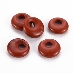 Colgantes de jaspe rojo naturales, donut / pi disc, 17.5~18.5x5.5mm, agujero: 5.5 mm